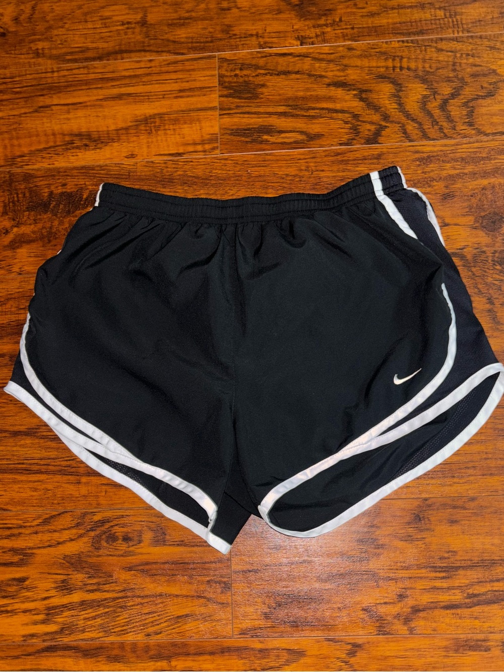 Nike Tempo Running Shorts Black Athletic Shorts with White Trim + Built-in Liner